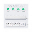 Aigostar Regleta 4 Enchufes Schuko con Interruptor 3680W Cable 3MTRS Blanca GE0401  LALO