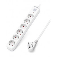 Aigostar Regleta 6 Enchufes Schuko con Interruptor 3680W Cable 3MTRS Blanca GE0601  LALO