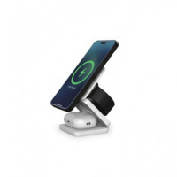 KSIX Soporte de Carga Inalambrico 3 en 1 15W STATION3IN1 Blanco Plegable BXCQIMAG01