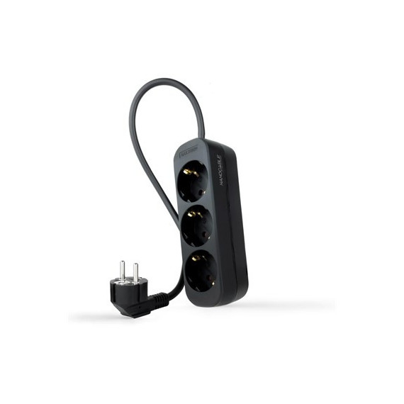 Nanocable Regleta de 3 Tomas Schuko 1.4MTRS Negra 10.38.0003-NS-BK  LALO