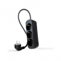 Nanocable Regleta de 3 Tomas Schuko 1.4MTRS Negra 10.38.0003-NS-BK  LALO
