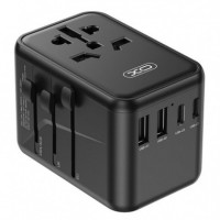 Cargador Universal de Viaje 3 X Tipo C + 2 X USB 65W Negro XO