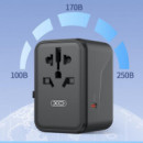 Cargador Universal de Viaje 3 X Tipo C + 2 X USB 65W Negro XO