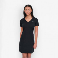 Vestido Camiseta con Cuello en V y Logo Mini con Tachuelas  DKNY