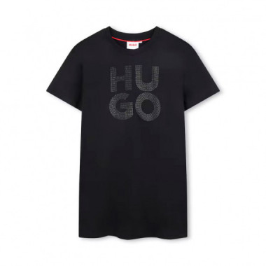 Vestido con Logo de Strass Kids  HUGO BOSS