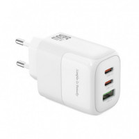 Cargador Rapido 1USB-A 45W+2USB-C 65W Blanco XO