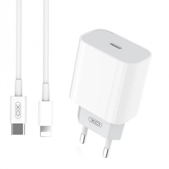 Cargador Rapido 20W Tipo C + Cable Lightning Blanco XO