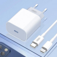 Cargador Rapido 20W Tipo C + Cable Lightning Blanco XO