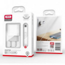 Cargador Rapido Tipo C + USB + Lightning Blanco XO