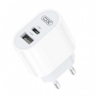 Cargador Rapido Tipo C + USB Blanco XO