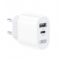 Cargador Rapido Tipo C + USB Blanco XO