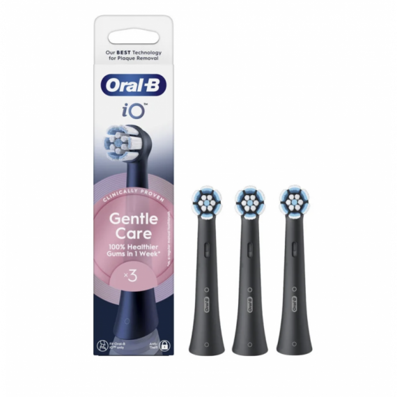 Recambio de Cepillo de Dientes Oral B Io Gentle Care Negro (3 Unidades)  BRAUN