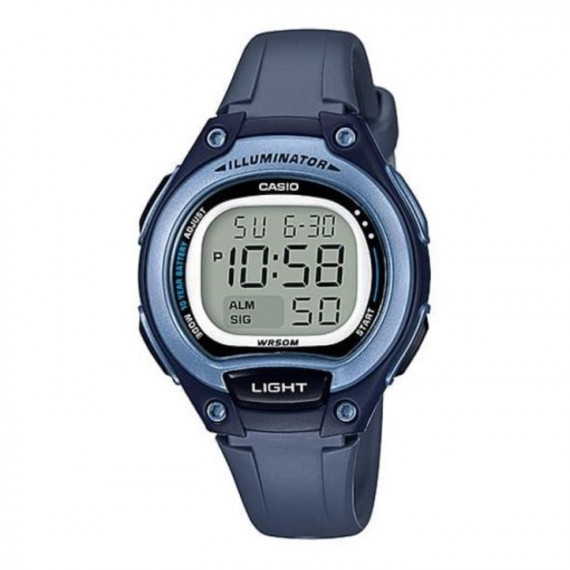 CASIO LW-203-2A Reloj Digital Deportivo para Mujer - Correa Azul, Luz Led, Cronómetro y Wr 50M