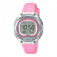 CASIO LW-203-4A Reloj Digital Deportivo para Mujer - Correa Rosa, Luz Led, Cronómetro y Wr 50M
