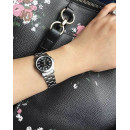 CASIO LTP-V001D-1B Reloj Analógico de Mujer - Esfera Negra con Números Blancos - Correa de Acero Inoxidable