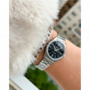 CASIO LTP-V005D-1B Reloj Analógico de Mujer - Esfera Negra Minimalista - Correa de Acero Inoxidable