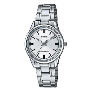 CASIO LTP-V005D-7A Reloj Analógico de Mujer - Esfera Plateada y Correa de Acero Inoxidable - Clásico y Resistente Al Agua
