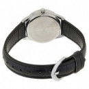 CASIO LTP-V005L-1B Reloj Analógico de Mujer - Esfera Negra Minimalista - Correa de Cuero Negra y Resistente Al Agua