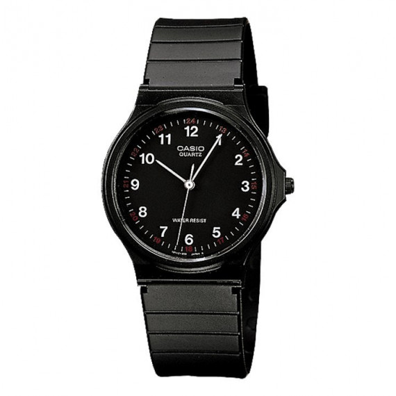 CASIO MQ-24-1B Reloj Analógico para Hombre - Esfera Negra con Horario 24H - Clásico, Ligero y Resistente Al Agua