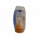 Tetina CHICCO Látex Flujo Papilla Boca Ancha 6M+ 2 Uds