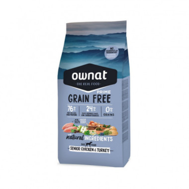 OWNAT GRAIN FREE PRIME PERRO SENIOR POLLO Y PAVO 12 KG