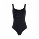 Traje de Baño con Cinta Distintiva  TOMMY HILFIGER