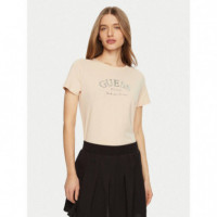 Margot Ss T-shirt Nude Stone  GUESS