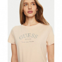 Margot Ss T-shirt Nude Stone  GUESS