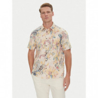 SS PRINTED EMBRO SHIRT SAND TROPICAL COL