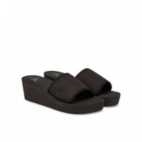 BEACH WEDGE SLIDE CANVAS TRIPLE BLACK