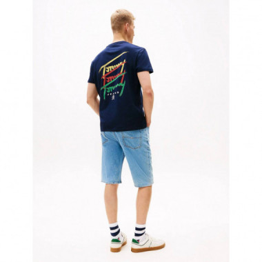 TJM REG TWISTED SIGNTR TEE EXT DARK NIGH