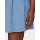 Tjw Chambray Fit & Flare Dress Denim Med  TOMMY JEANS