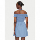 Tjw Chambray Fit & Flare Dress Denim Med  TOMMY JEANS