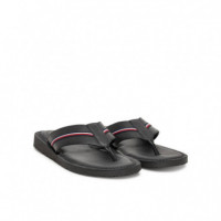 Core Hilfiger Toe Post Lh Sandal Black  TOMMY HILFIGER