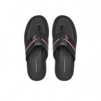 Core Hilfiger Toe Post Lh Sandal Black  TOMMY HILFIGER