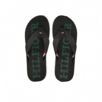 Massage Hilfiger Beach Sandal Black  TOMMY HILFIGER
