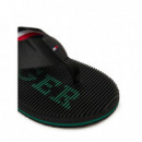 Massage Hilfiger Beach Sandal Black  TOMMY HILFIGER