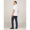 Pigment Dyed Linen Rf Shirt S/s Optic Wh  TOMMY HILFIGER
