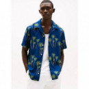 Lightweight Palm Ss Rf Shirt Night Sky  TOMMY HILFIGER