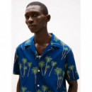 Lightweight Palm Ss Rf Shirt Night Sky  TOMMY HILFIGER