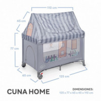 Cuna de Viaje y Parque de Juegos Home Gris  MS