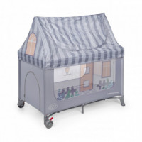 Cuna de Viaje y Parque de Juegos Home Gris  MS