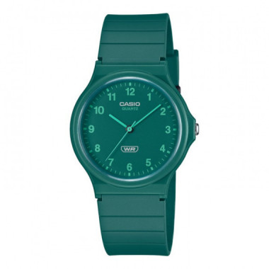 Casio MQ-24B-3B Reloj Analógico Unisex - Diseño Verde Monocromático - Ligero, Clásico y Resistente al Agua