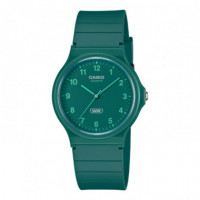 Casio MQ-24B-3B Reloj Analógico Unisex - Diseño Verde Monocromático - Ligero, Clásico y Resistente al Agua