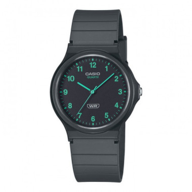 Casio MQ-24B-8B Reloj Analógico Unisex - Esfera Negra con Números Verdes - Estilo Moderno y Resistente al Agua