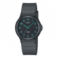 Casio MQ-24B-8B Reloj Analógico Unisex - Esfera Negra con Números Verdes - Estilo Moderno y Resistente al Agua