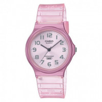 Casio MQ-24S-4B Reloj Analógico Unisex - Esfera Rosa y Correa Jelly Translúcida - Estilo Dulce y Resistente al Agua