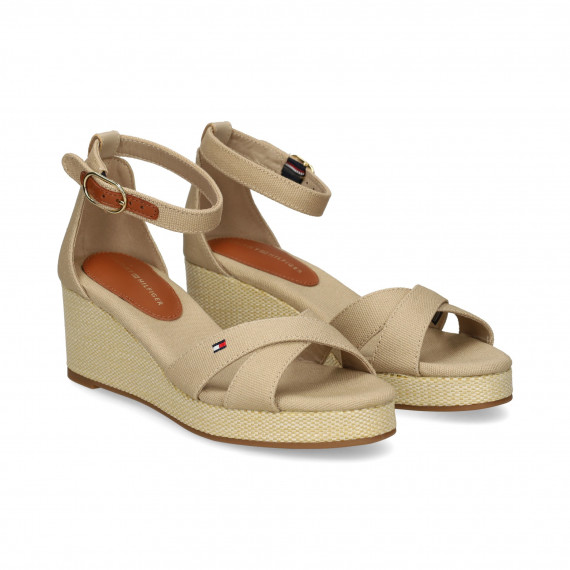 Sandalia Cruzada Lona Beige  TOMMY HILFIGER