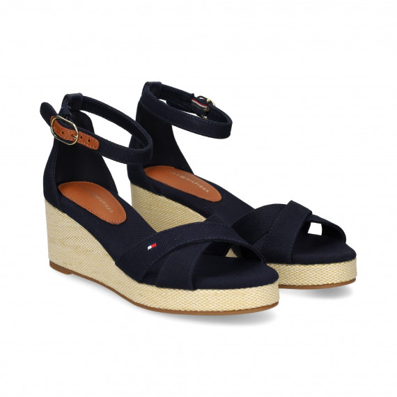 Sandalia Cruzada Lona Azul  TOMMY HILFIGER