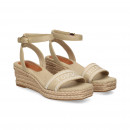 Sandalia Gilda con Logo Lona Beige  TOMMY HILFIGER
